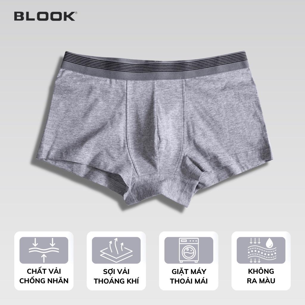 Combo 2 quần lót nam BOXER vải cotton tự nhiên 100% thoáng khí,co giãn cao cấp 79178 - BLOOK