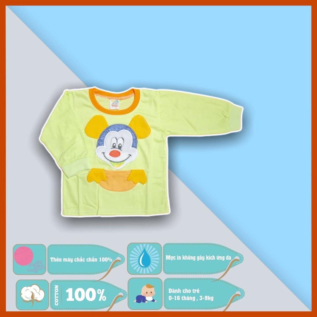 Set áo quần trẻ em sơ sinh HÀNG SẴN thêu chuột mickey - 5 màu - dành cho trẻ 3 - 9kg - cotton 100%
