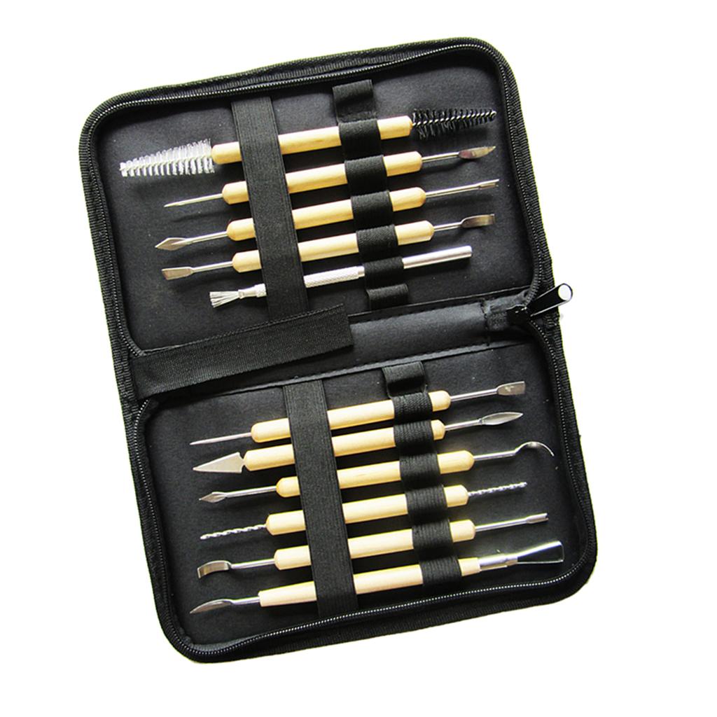11x Pottery Clay Sculpture Carving Modelling Ceramic Tools Set DIY Art Craft