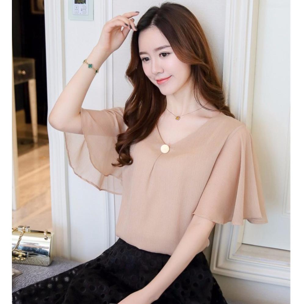 Áo Kiểu Cindy Tay Loe Công Sở Xinh Đẹp ÁO KIỂU NỮ CÔNG SỞ