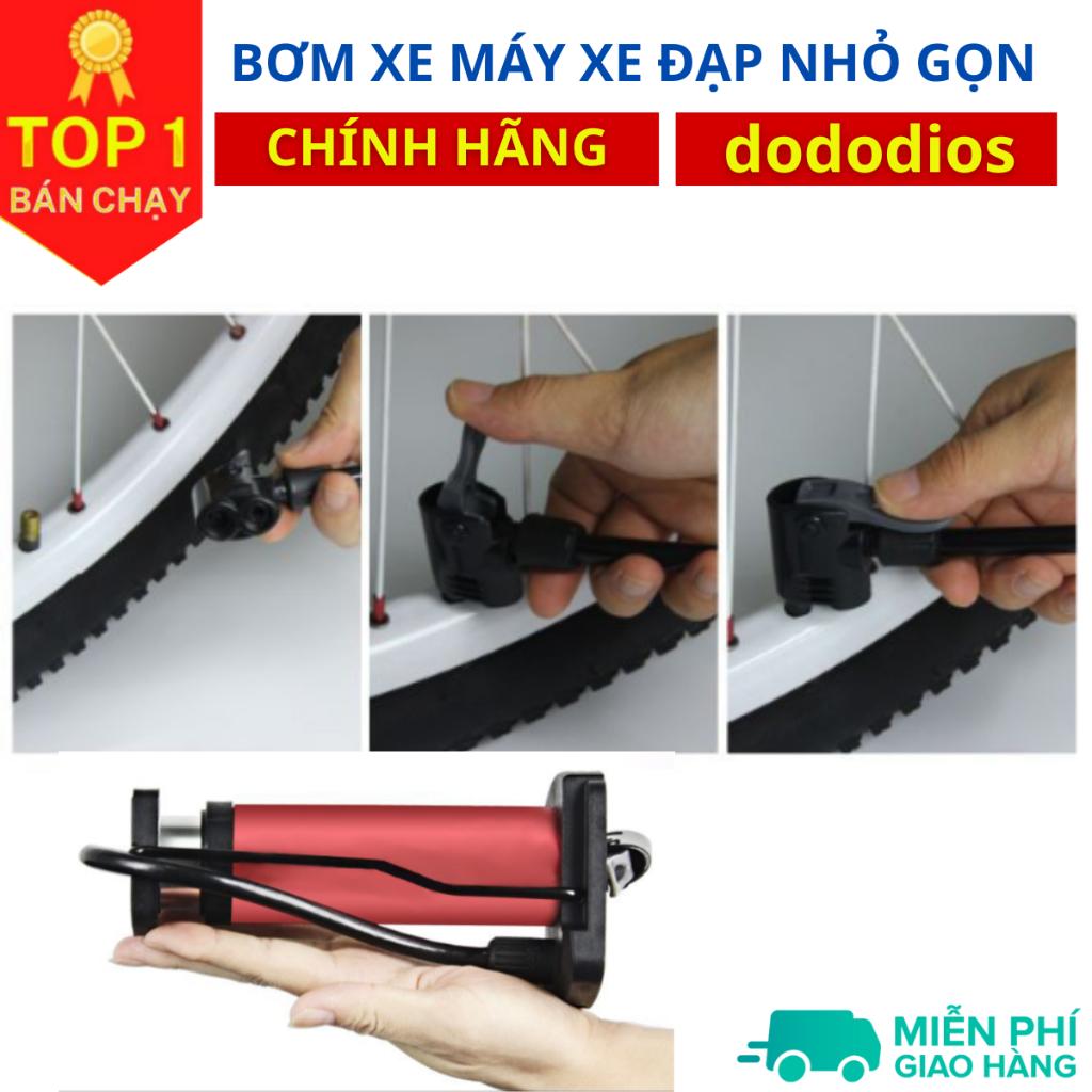 Bơm xe máy xe đạp nhỏ gọn dododios đầu van đa năng