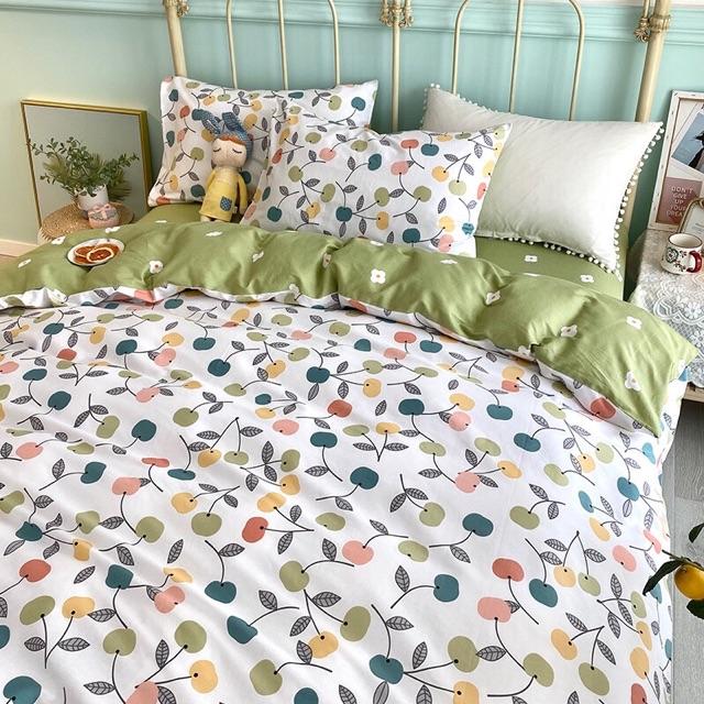 Set Chăn Ga Gối Cotton Living Hàng Nhập Khẩu Cao Cấp Màu Giải Nhiệt Mùa Hè