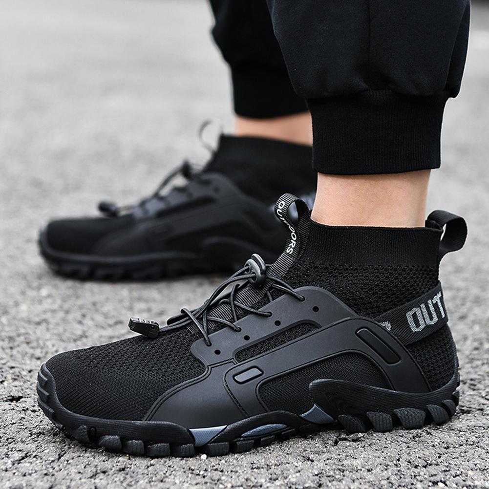 Giày leo núi leo núi chống trượt giày an toàn chống trượt dây đeo dễ dàng dễ dàng. Color: Black Shoe Size: 44