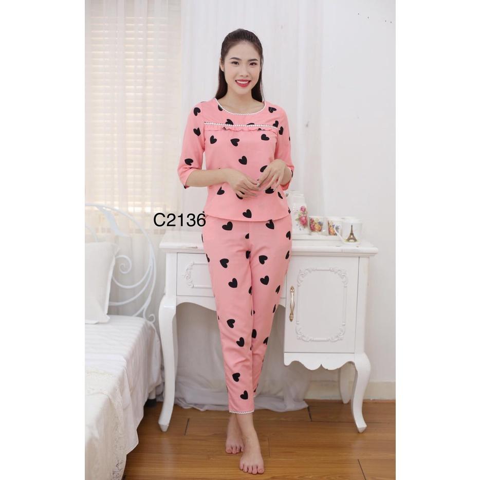 Quần áo ngủ,đồ bộ mặc nhà,mặc sau sinh,họa tiết gấu,hình tim cute