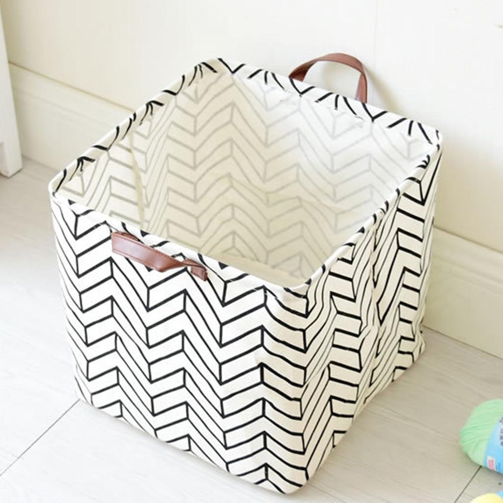 Set 2 Storage Basket Bucket Clothes Laundry Hamper with Handles -Wave