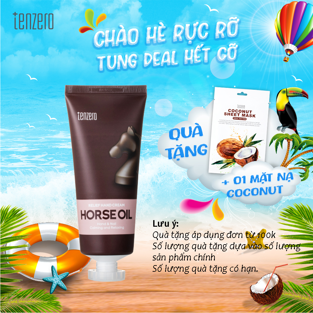 Kem Dưỡng Da Tay Làm Mờ Nếp Nhăn, Săn Chắc da Dầu Ngựa Tenzero Relief Hand Cream Hourse Oil 100ml