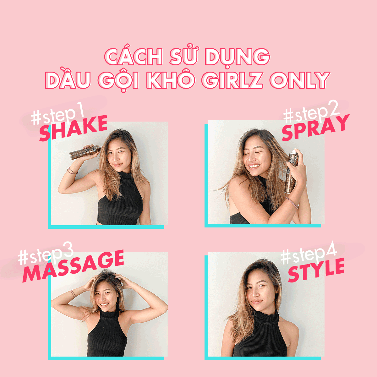 Dầu Gội Khô Girlz Only Dry Shampoo Party Nights Hương Hoa Quyến Rũ, Hút Dầu Bụi Bẩn Nhanh Chóng 200ml