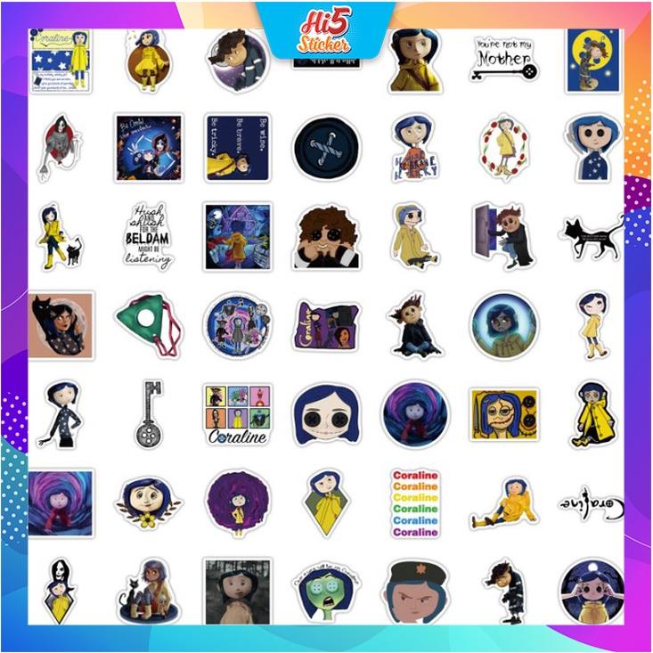 Sticker Hình Dán Trang Trí Cô Bé Coraline ms#240