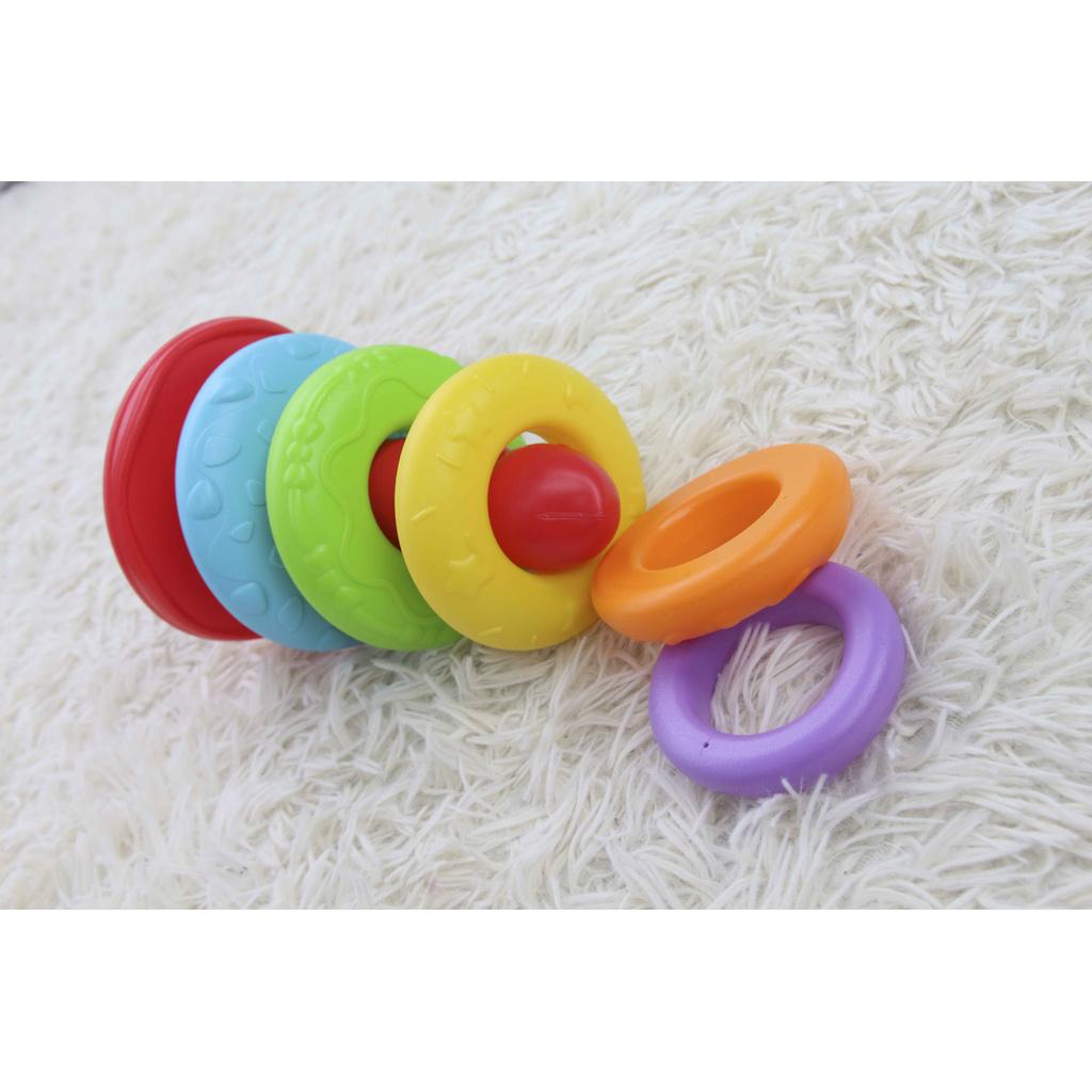 Cột bánh tháp xếp chồng vòng màu sắc 0774 - đồ chơi cho bé 6-24 tháng phát triển tư duy logic - BPA Free