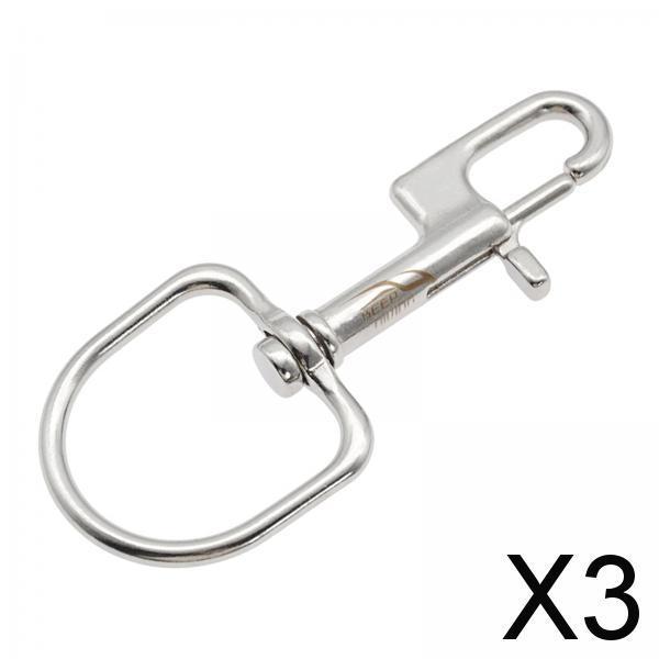 3xStainless Steel Swivel Bolt Snap Hook Clip Scuba Diving 110mm Single Ended