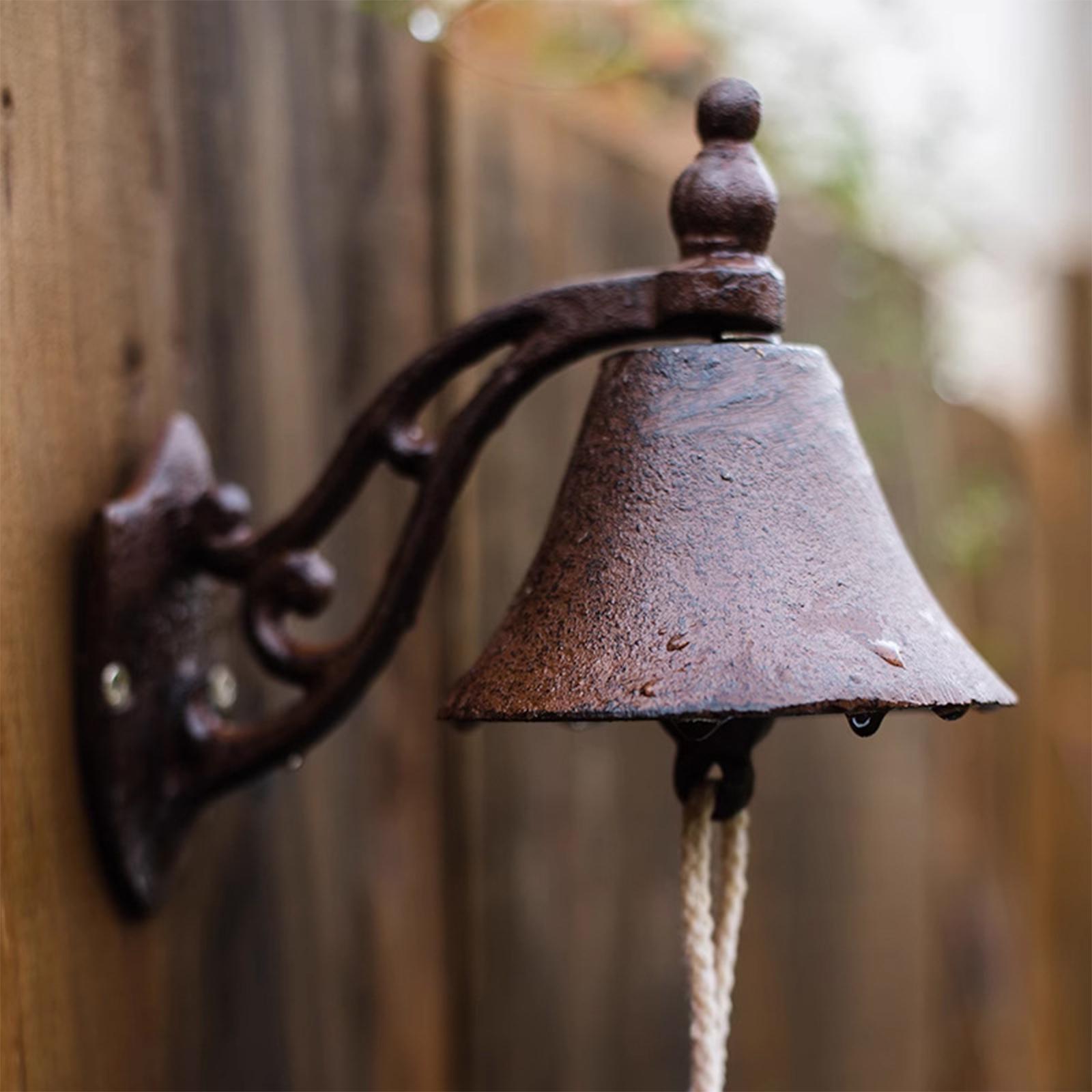Cast Iron  Entry Door Bell Wall Mounted Retro Dinner Bell Wall Hanging Decor for Outside Farm Home Decoration