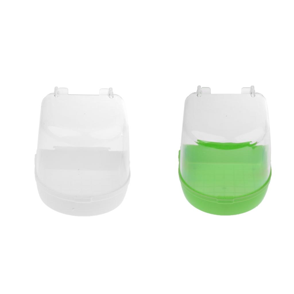 Bird Bathtub Bath Clean Box Toy Accessory for Budgie Canary Finches Cage Clip-on 13 x 13 x 13 cm