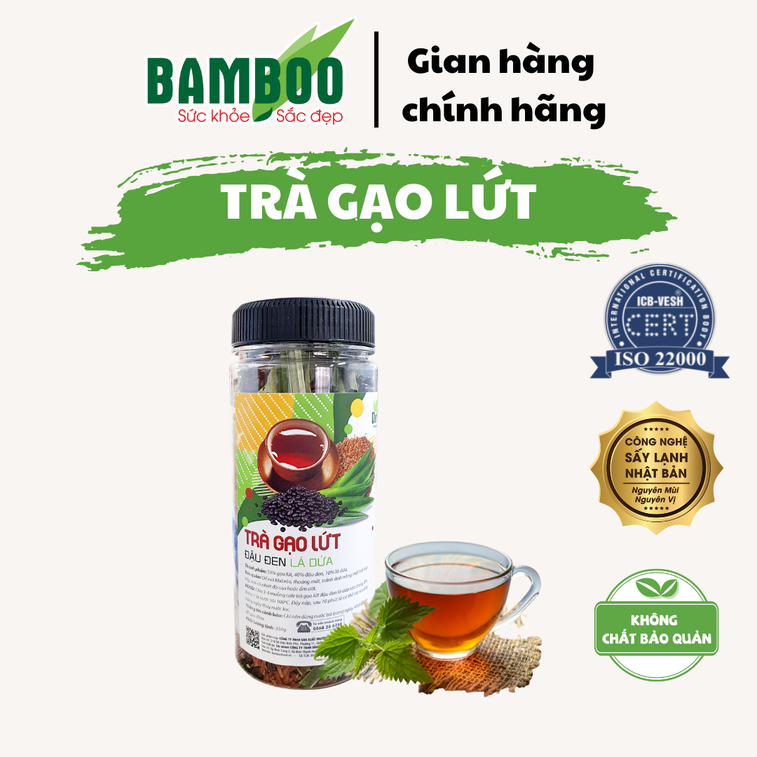 Trà gạo lứt Bamboo lọc gan, giải độc cơ thể nguyên liệu tự nhiên an toàn 350g