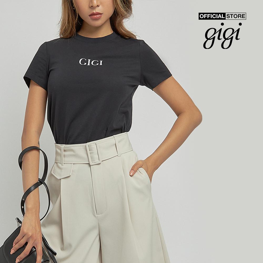 GIGI - Áo thun nữ ngắn tay cổ tròn in logo thời trang G1203B211256