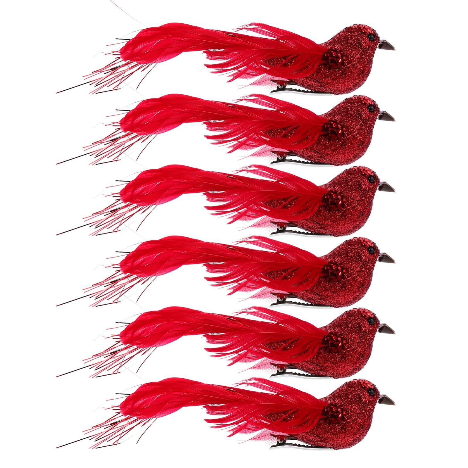 Chim nhân tạo long lanh sequin Bọt Birds Tượng Vườn Giáng sinh Đồ trang trí cho cây Giáng sinh DIY Trang trí Vườn Trang trí 12 miếng