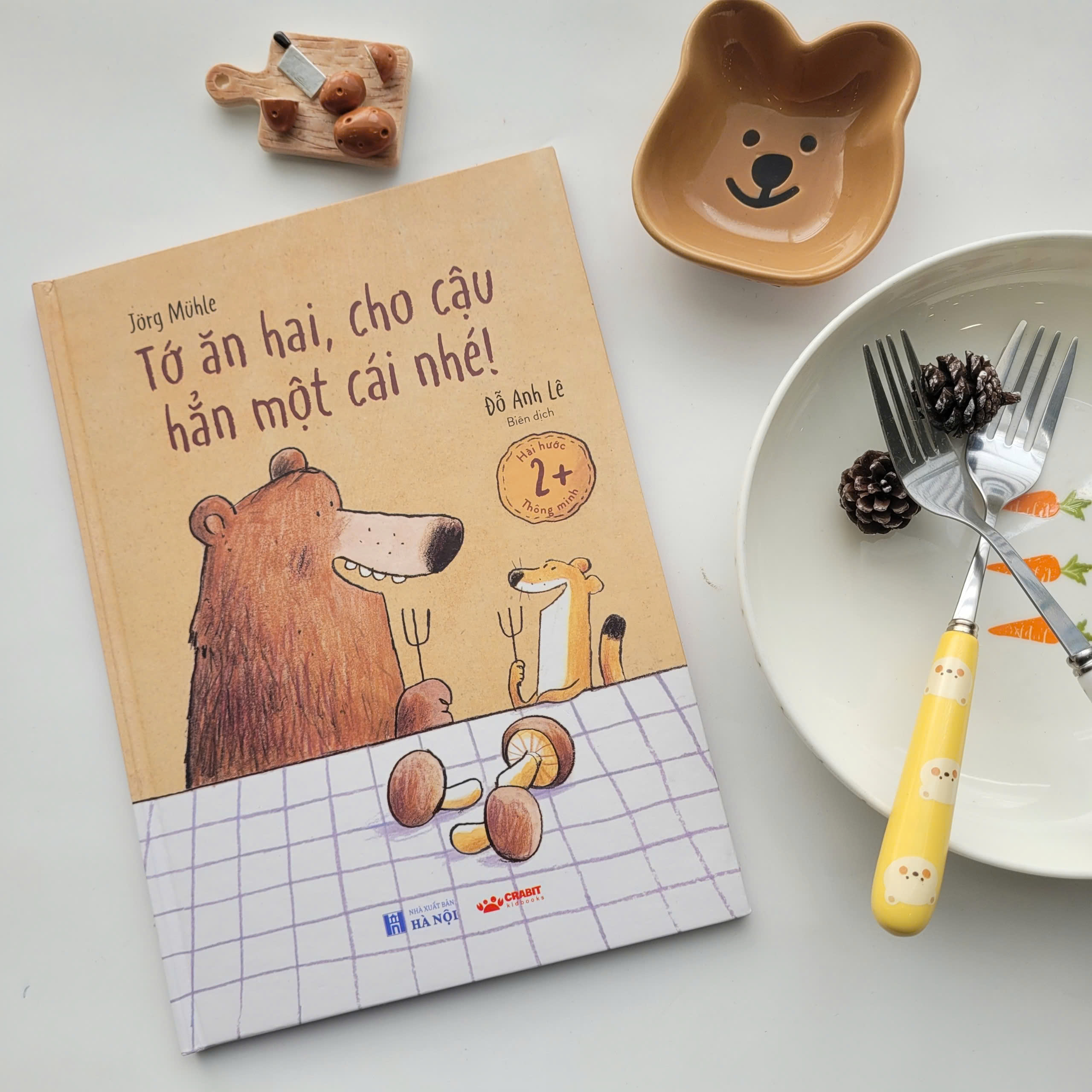 (Bìa cứng, In màu) TỚ ĂN HAI, CHO CẬU HẲN MỘT CÁI NHÉ - Jörg Mühle - Đỗ Anh Lê dịch - Crabit Kidbooks