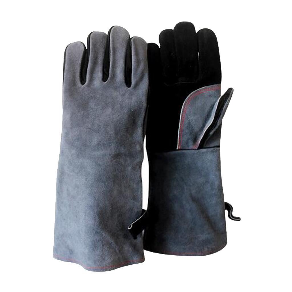 Grey Welding Gloves Heat Resistant Welder Gloves Working Safety Workwear