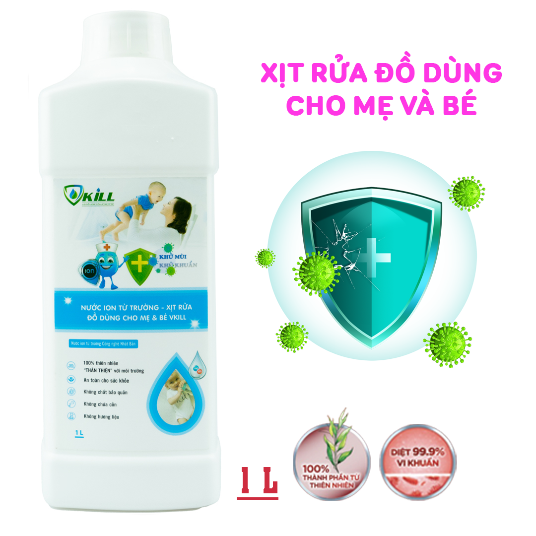 Nước rửa đồ dùng cho mẹ và bé KRILL 1000ml khử khuẩn, làm sạch nhanh chóng, an toàn tuyệt đối