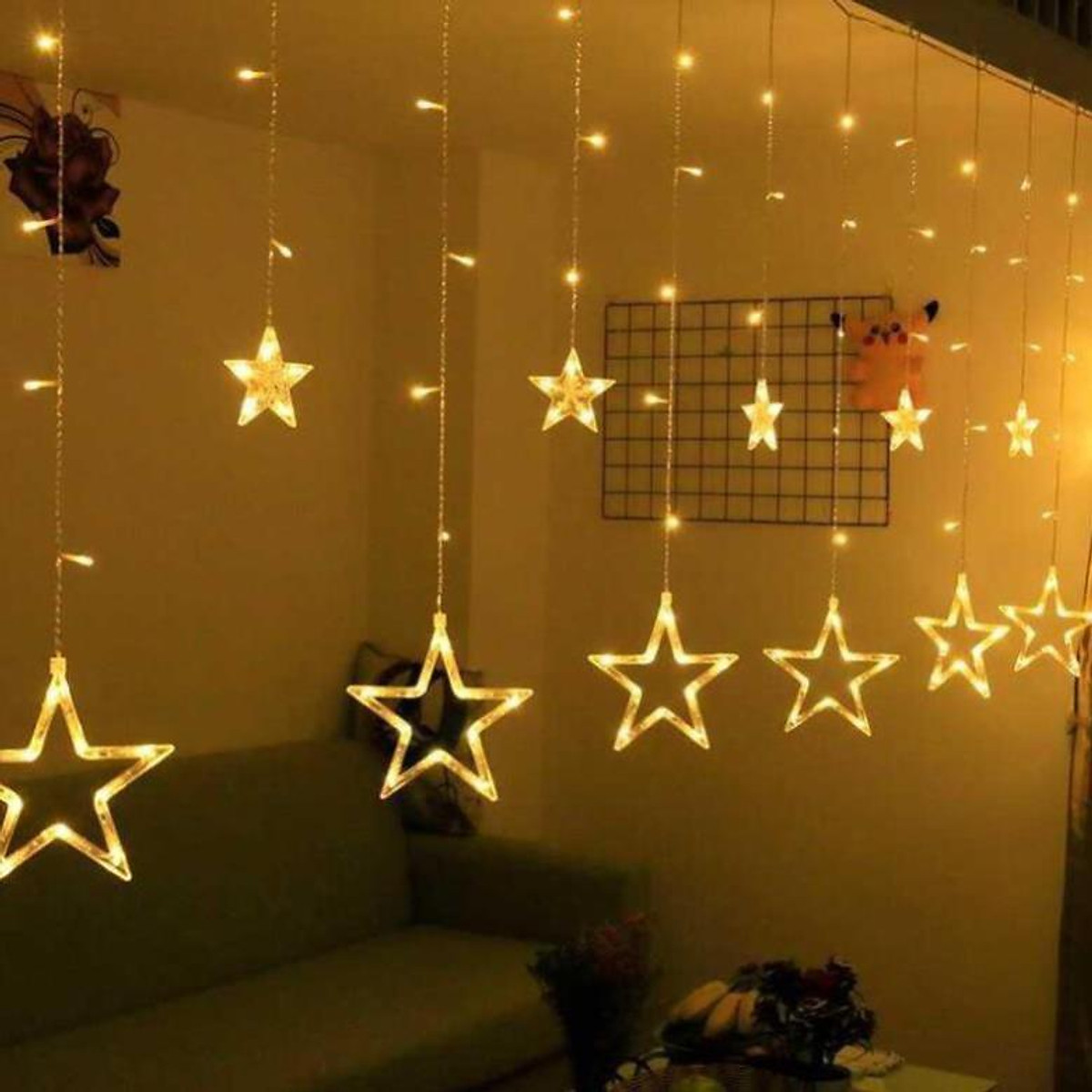 Đèn Nháy Rèm Ngôi Sao Nhấp Nháy - Đèn Trang Trí - Dây Đèn Led Lấp Lánh Đêm Noel - Hàng Loại 1 - Chính Hãng MINIIN