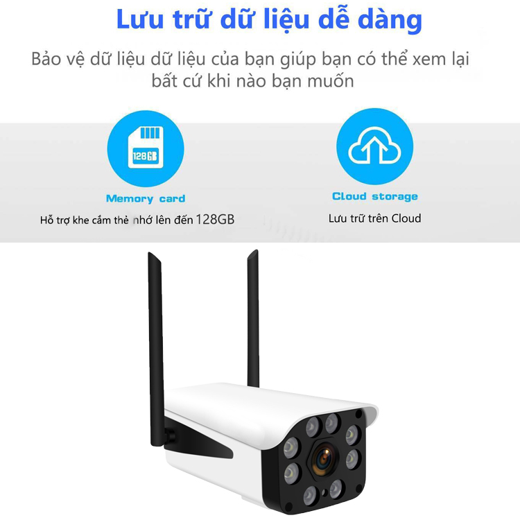 Camera IP wifi trong nhà và ngoài trời, cổng LAN, hình ảnh 1080p, âm thanh 2 chiều