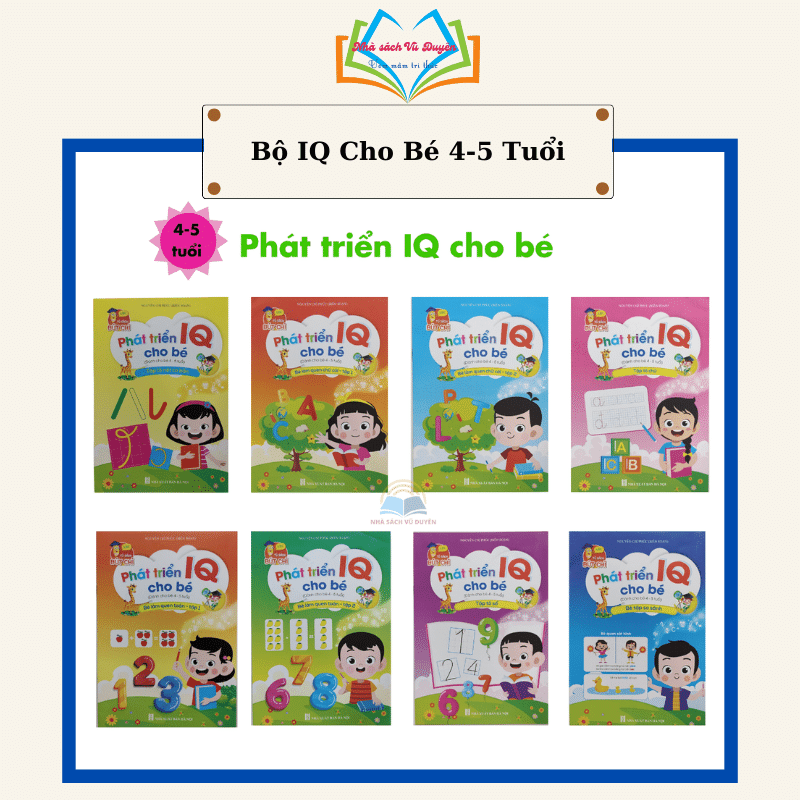 Sách - Bộ phát triển IQ cho bé 4 đến 5 tuổi (Combo 8 quyển)