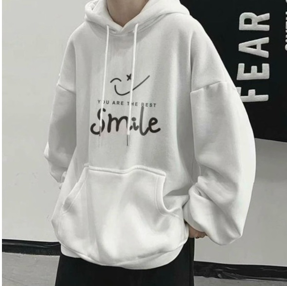 Áo hoodie UNISEX phong cách Hàn Quốc chất liệu cao cấp in mặt cười simple nam nữ thời trang form rộng