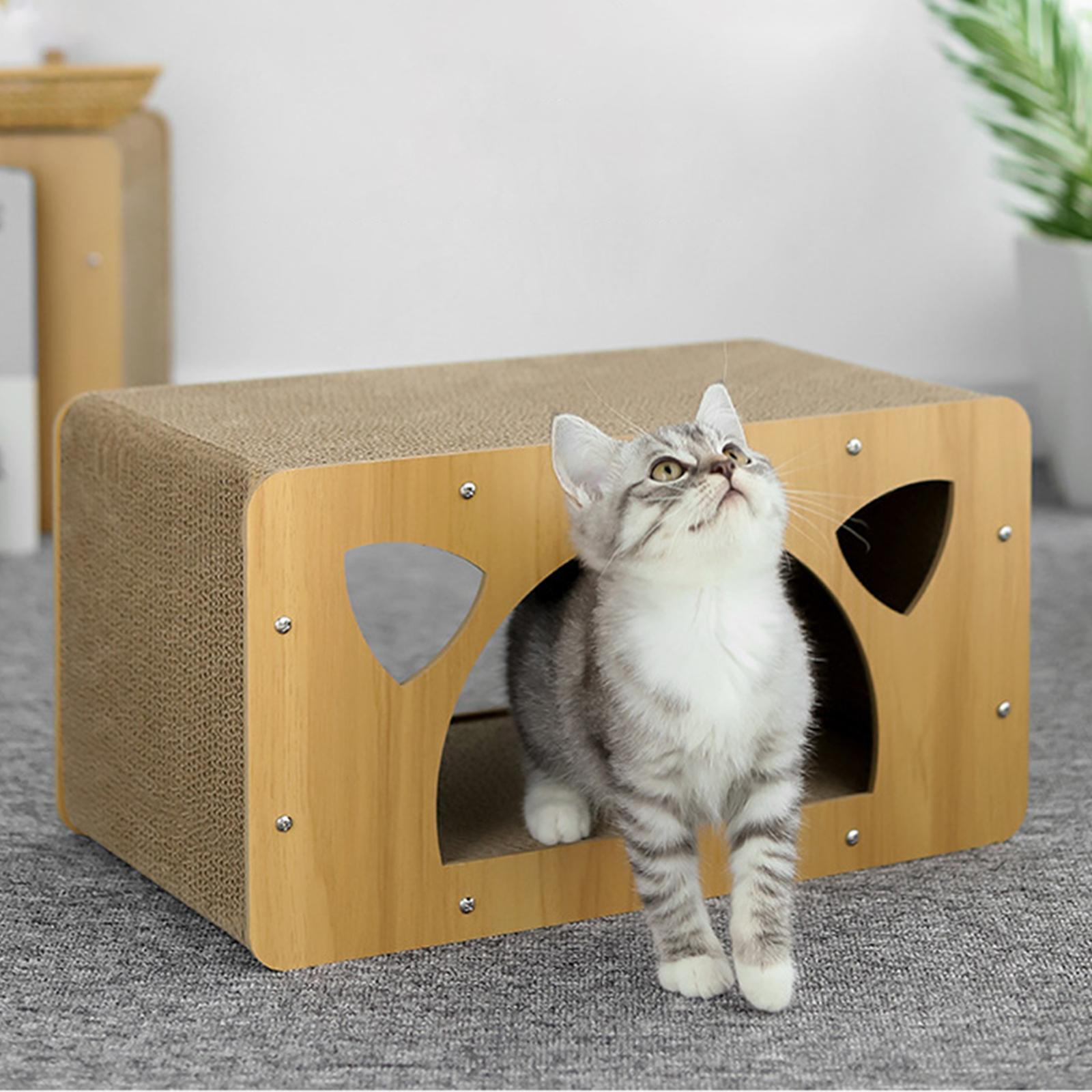 Cat Corrugated House Scratching Bed Lounge Scratcher Cardboard for Kitty