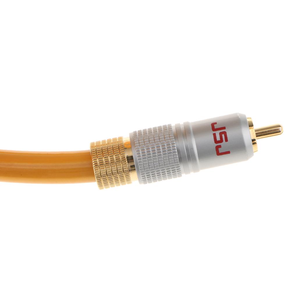 Gold Digital Audio Video Coaxial Cable RCA To RCA Male 75ohm Coax Wire Cord