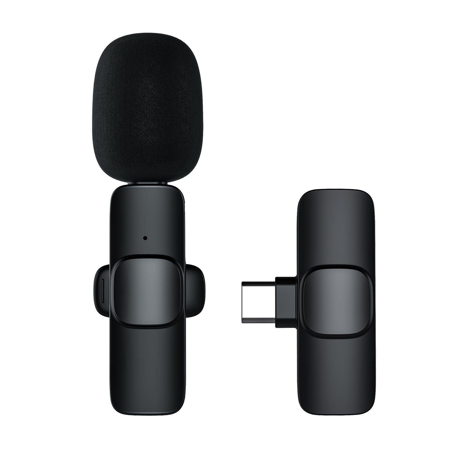 Mini Wireless Lavalier Microphone 360° Omnidirectional Lapel Mic Noise Reduction for Live Streaming Video Online Class