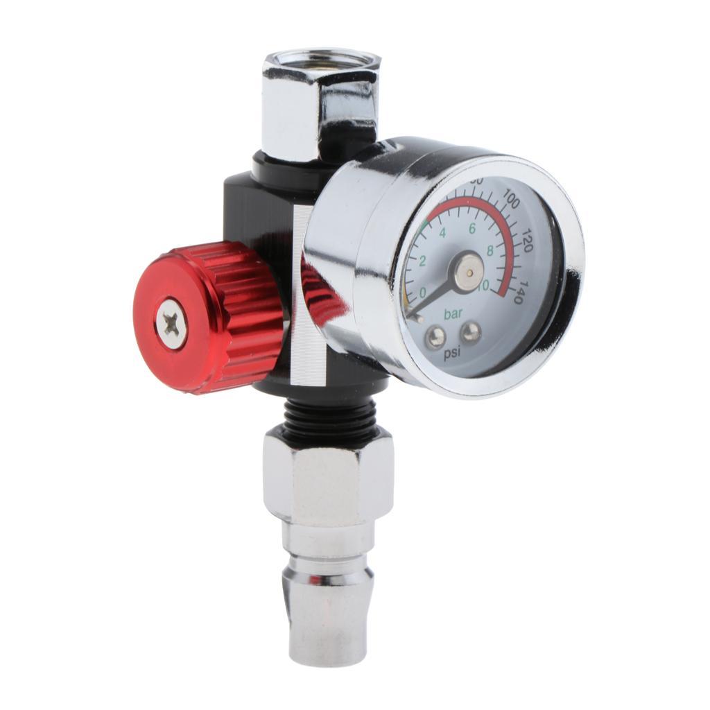 3 Pieces Spray Gun Air Pressure Regulator Spray Gun Air Gauge