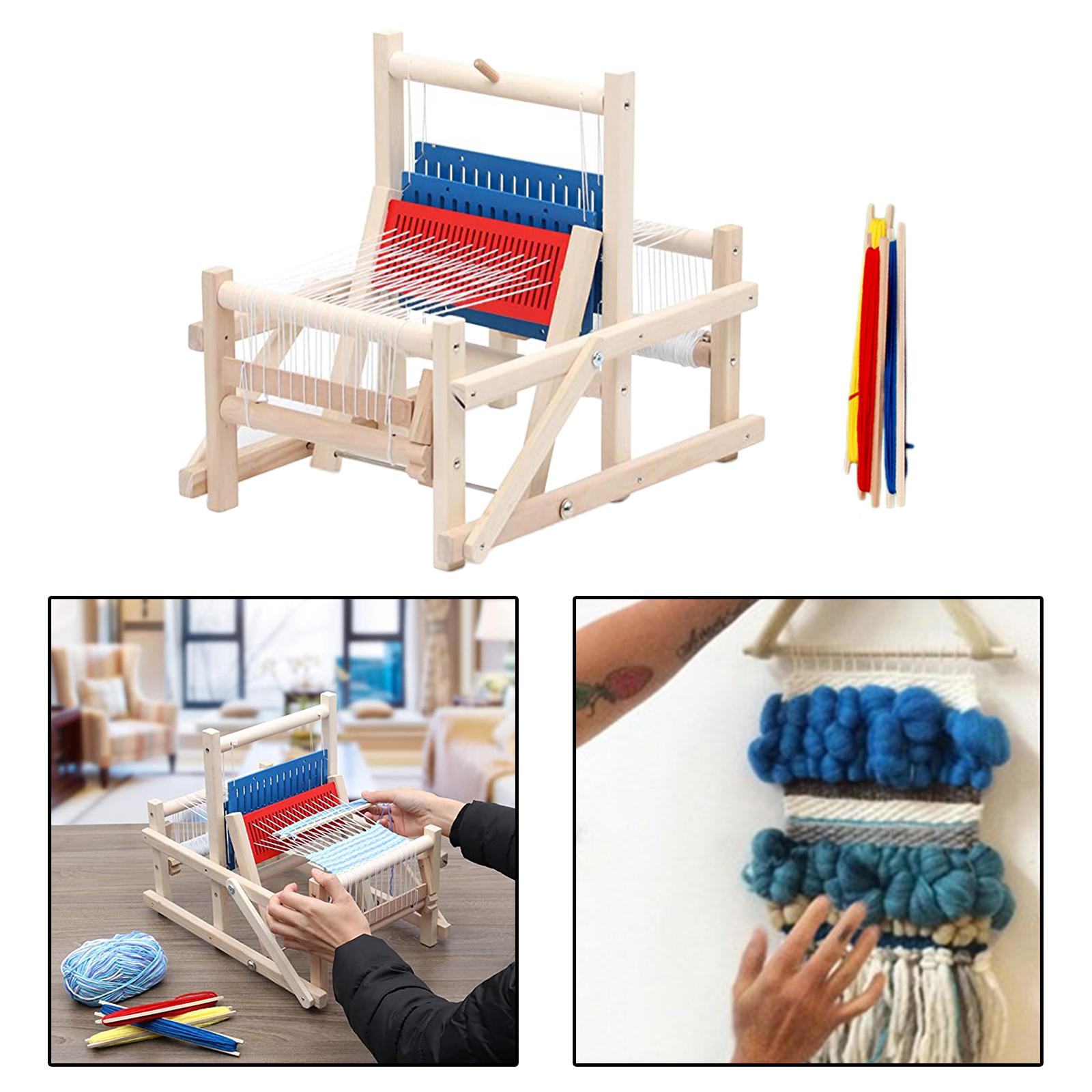 Wood Traditional Weaving Toys Loom Machine Craft Educational Toy Gift