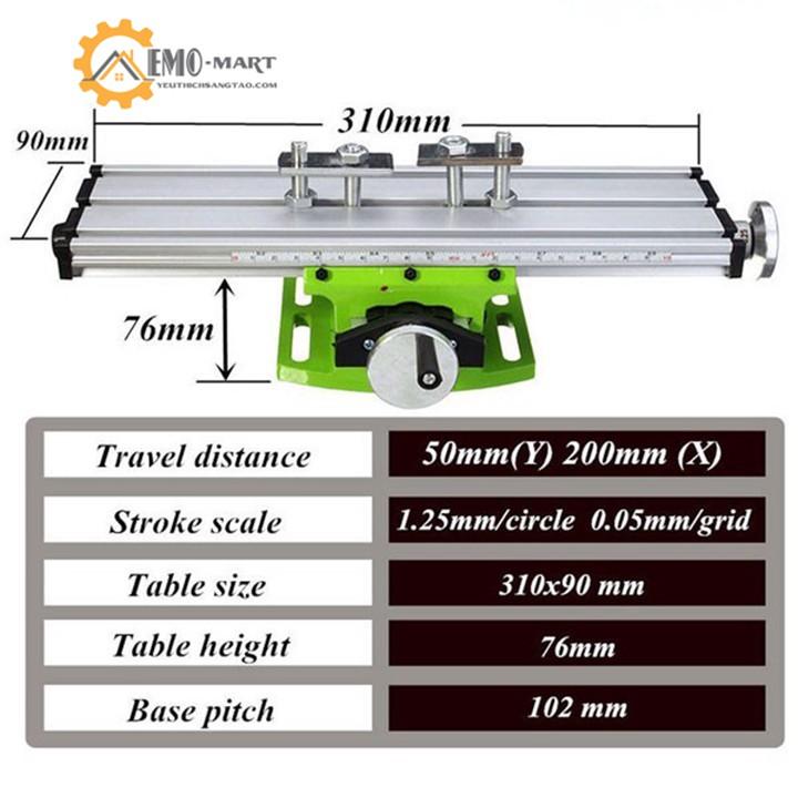 ️̀ ́ ̃️Bàn trượt MiniQ 6300️ Nhôm chịu lực - Đế gang đúc chắc chắn - Tịnh tiến theo 2 chiều XY