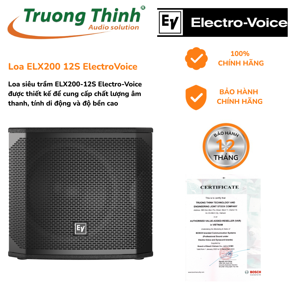 Loa siêu trầm ELX200 12S ElectroVoice - Loa ELX200-12S Electro-Voice - Hàng chính hãng