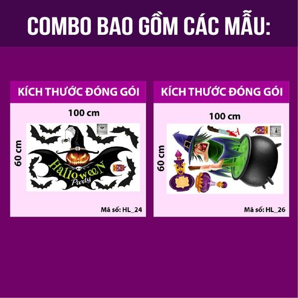 DECAL TRANG TRÍ HALLOWEEN COMBO SỐ 15