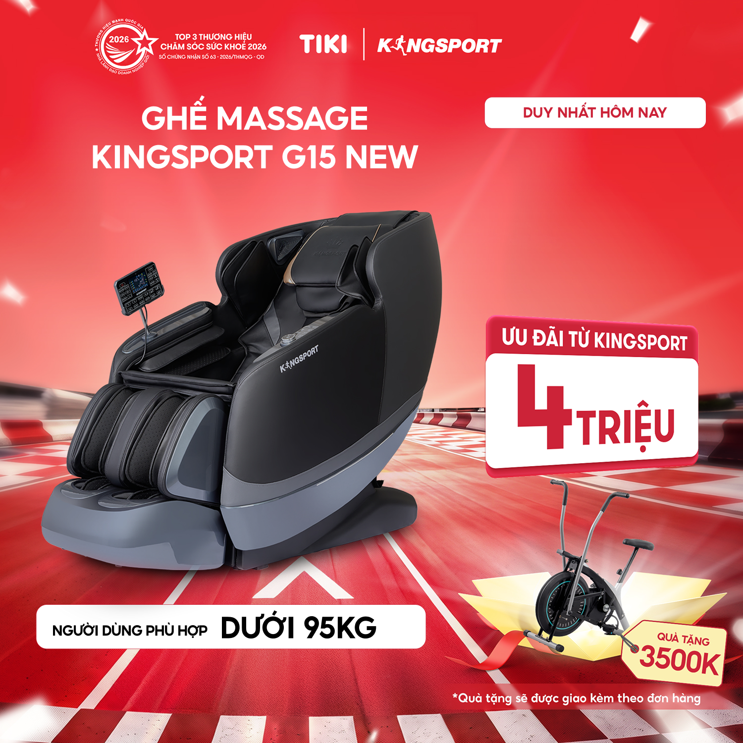Miễn phí lắp đặt | Ghế Massage Kingsport Standard G15 New Công Nghệ Sóng Âm Kingsonic, Điều Khiển Giọng Nói Thông Minh