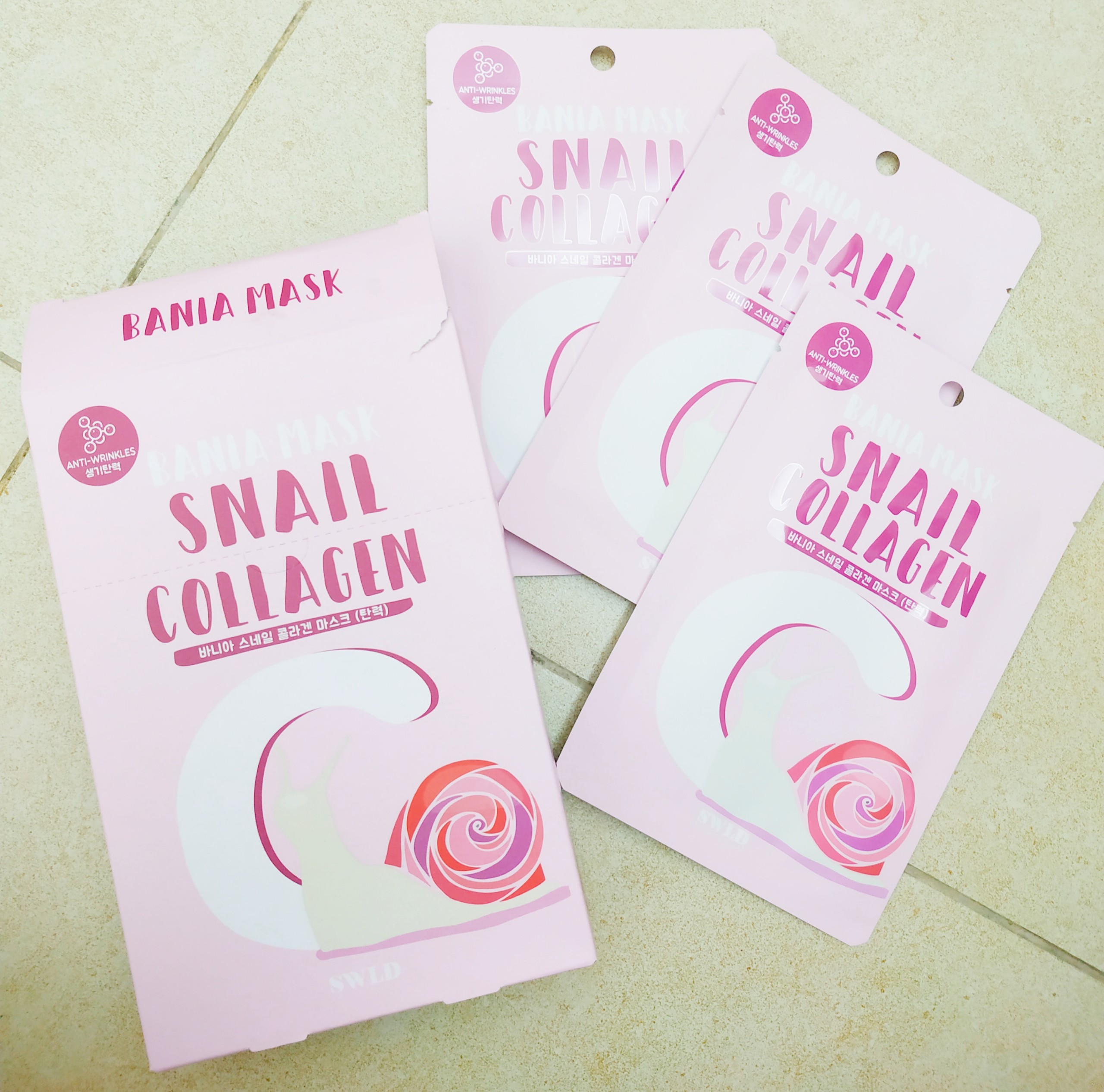 Mặt nạ dưỡng da chiết xuất ốc sên SWLD Bania Mask Snail Collagen - Hộp 10 miếng