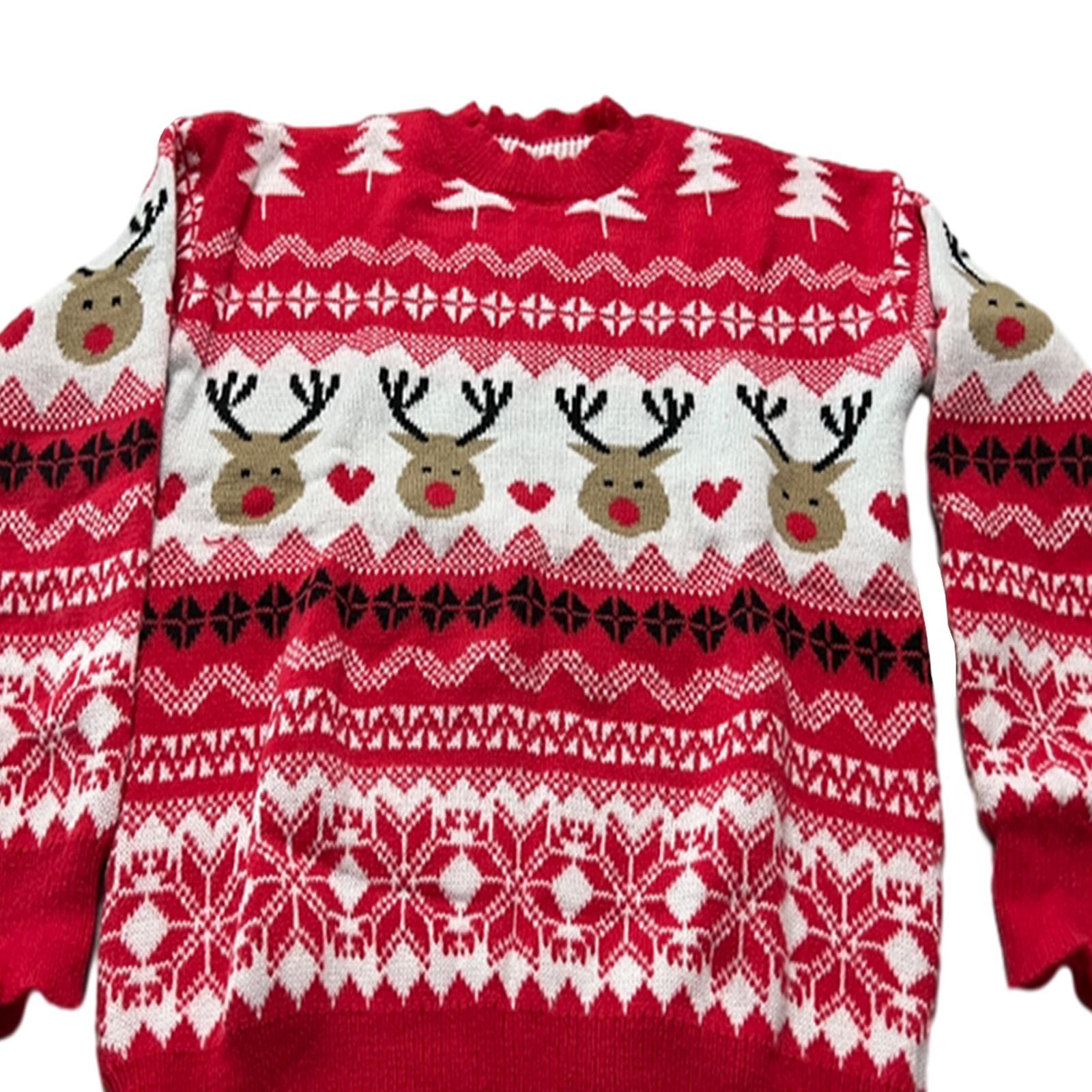 Christmas Sweater Round Neck Tops Pullover Top for Christmas