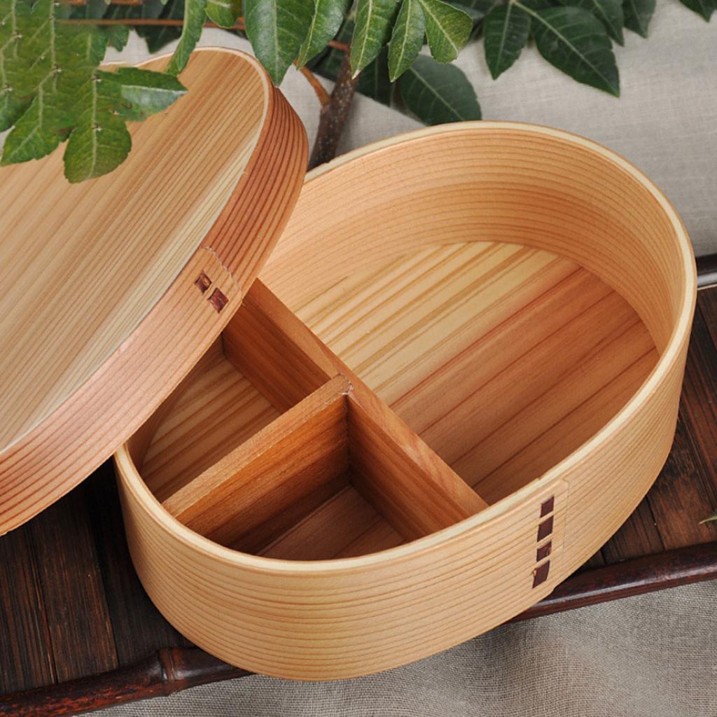 Wooden 1 Tier Lunch Box Bento Box Food  Appetizer Container