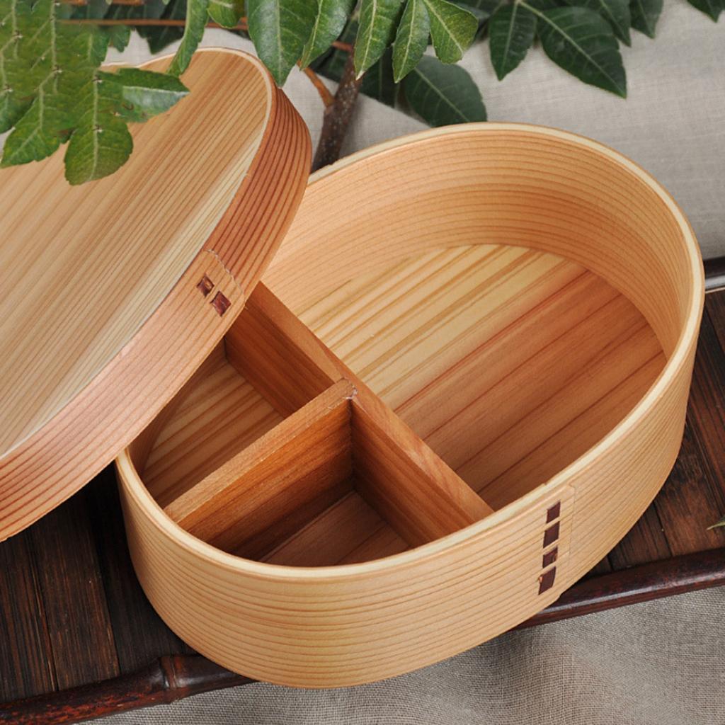 Wooden 1 Tier Lunch Box Bento Box Food Appetizer Container