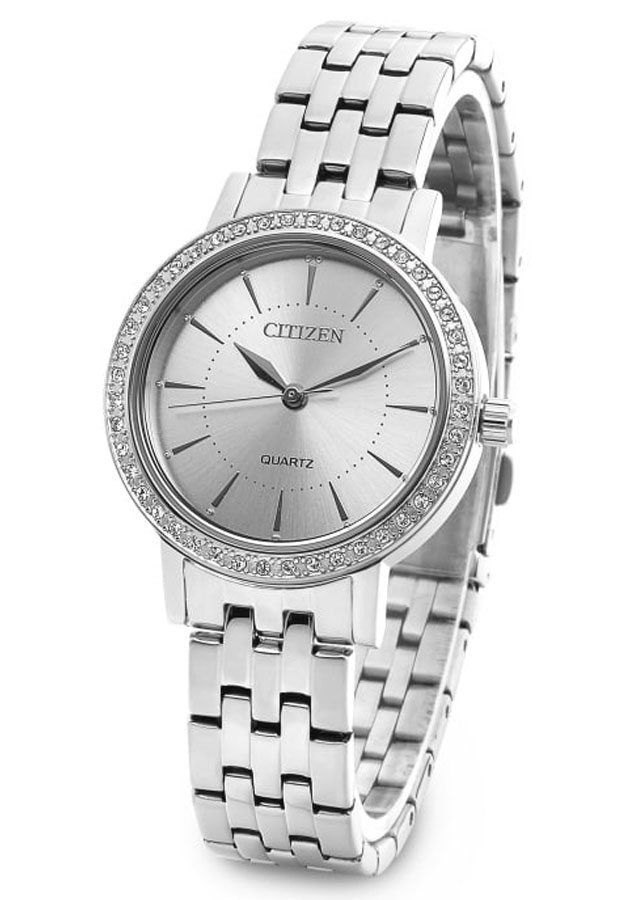 Đồng Hồ Nữ Citizen Đính Đá Swarovski Dây Thép Không Gỉ EL3040-80A - Mặt Trắng