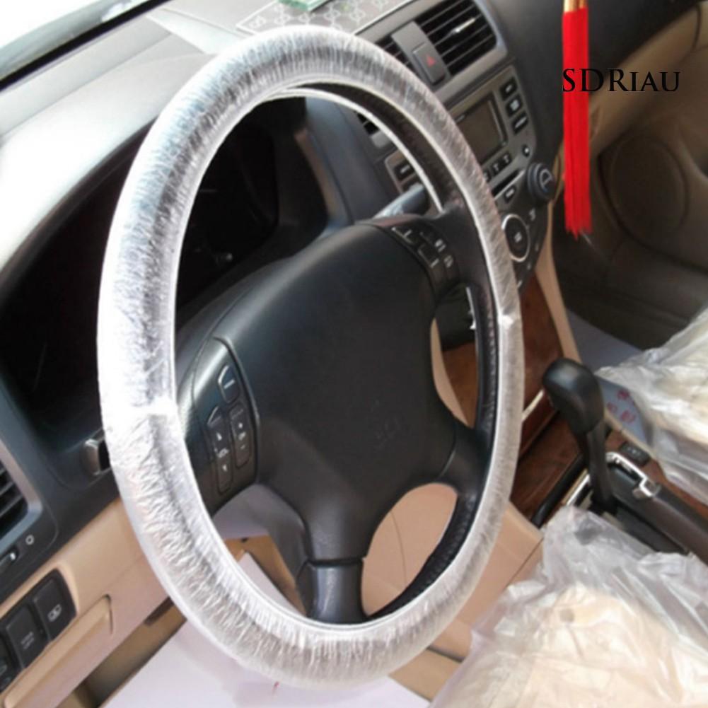 CLEAR Bộ 100 Bọc Vô Lăng Xe Hơi Bằng Nhựa Trong Suốt