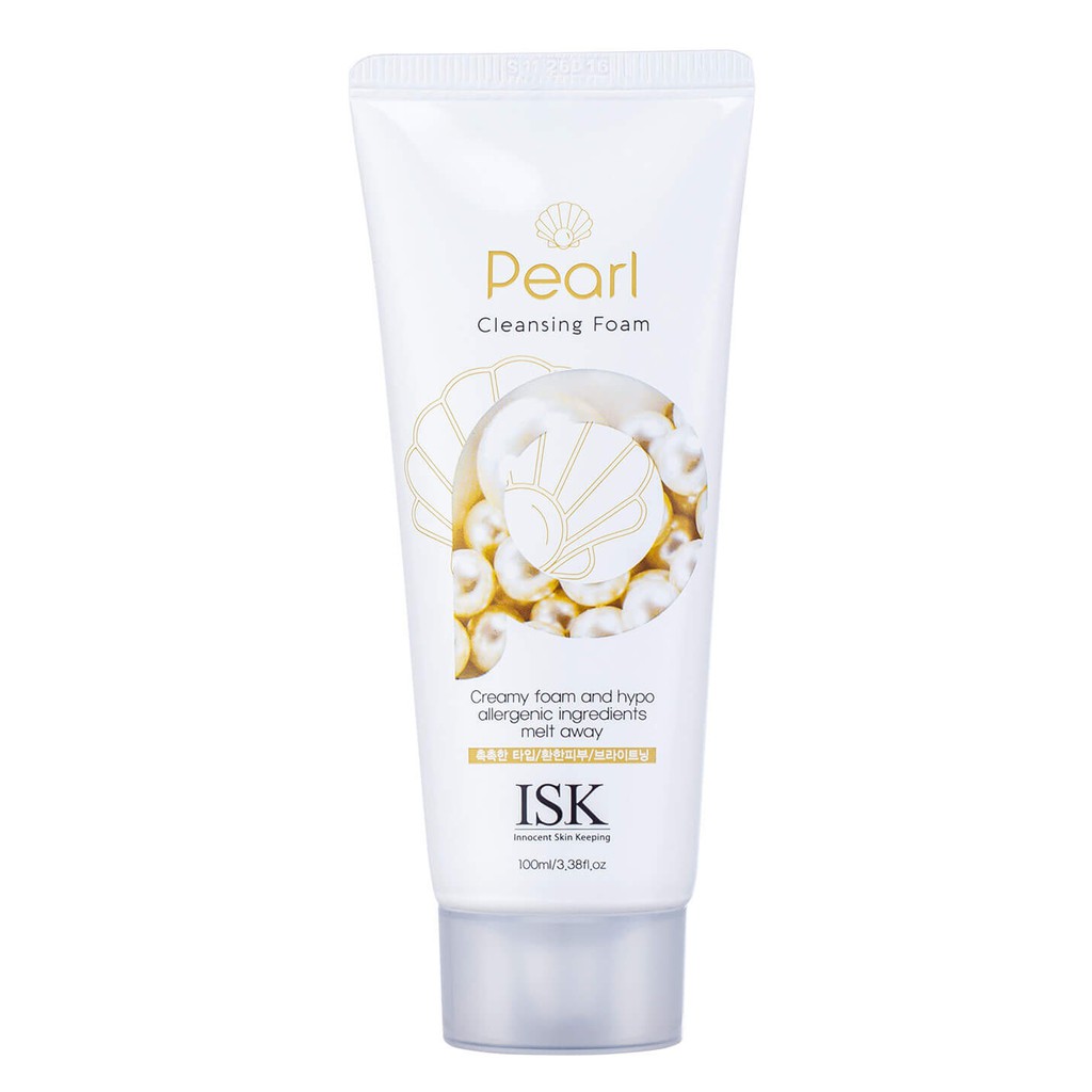 Sữa rửa mặt Ngọc Trai trắng da sạch nhờn ISK PEARL Hàn quốc 100ml