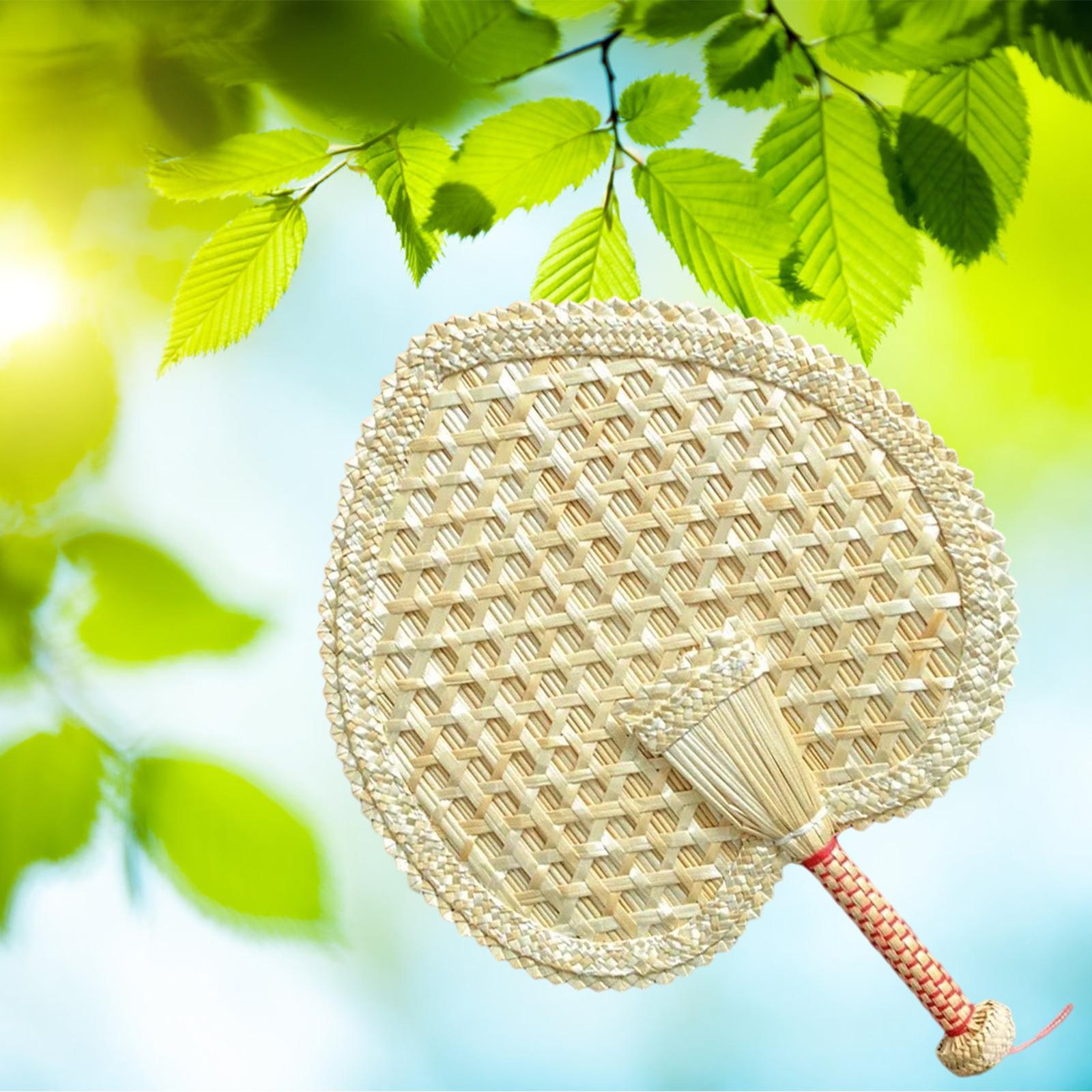 Woven Straw Hand Fan Handheld Decorative Fans for Outdoor Home