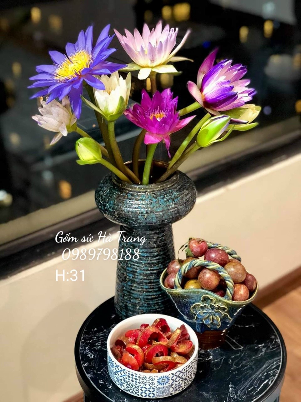 Lọ hoa dáng búp bê gốm sứ Bát Tràng cao cấp cao 31cm