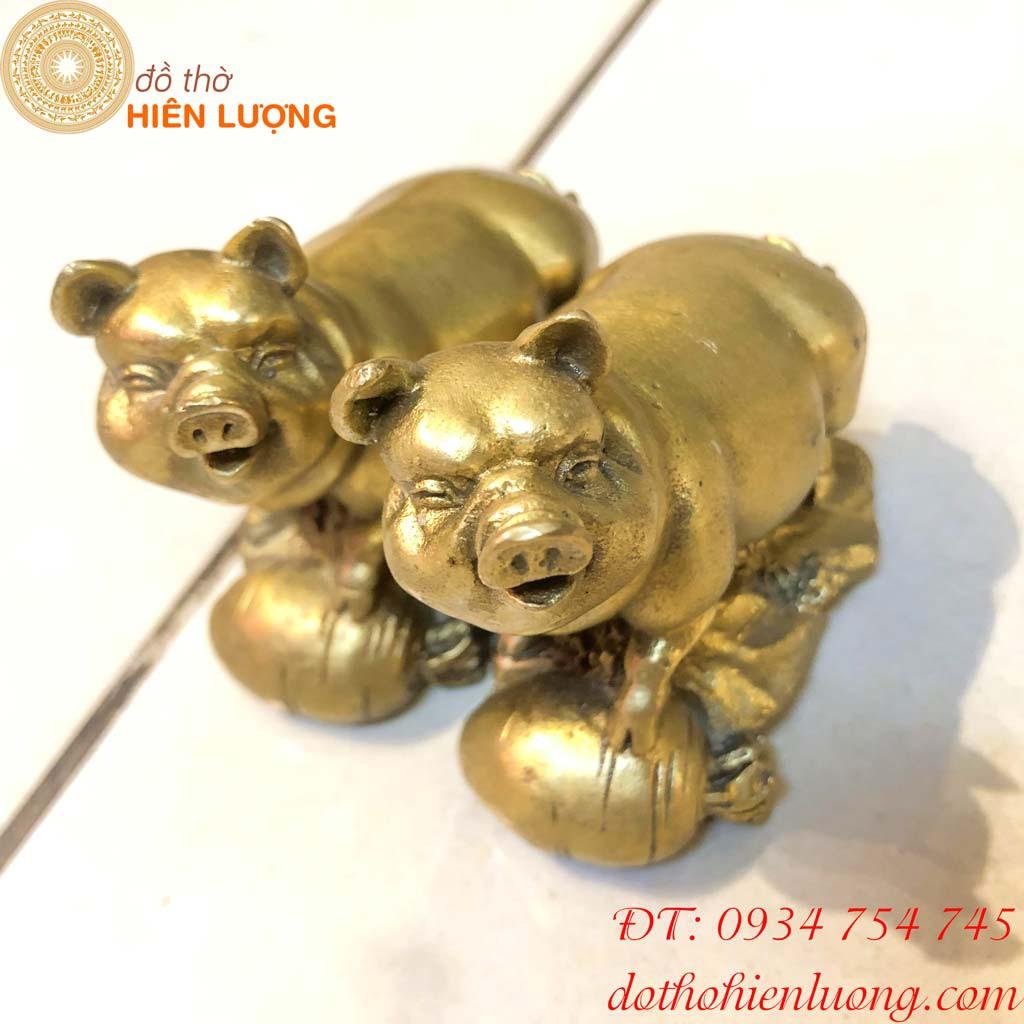 Tượng Heo Trơn Bằng Đồng Phong Thủy
