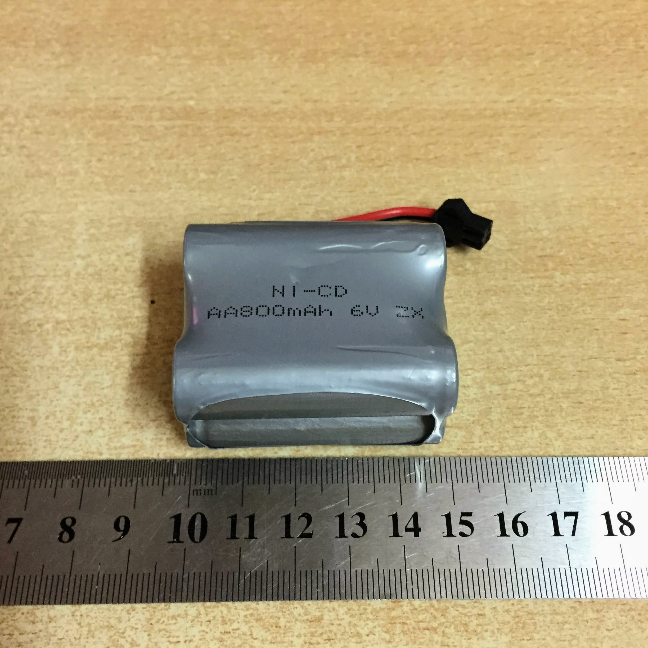 Pin sạc 6V dung lượng 800mAh xếp tầng chân cắm Jack SM càng cua đen