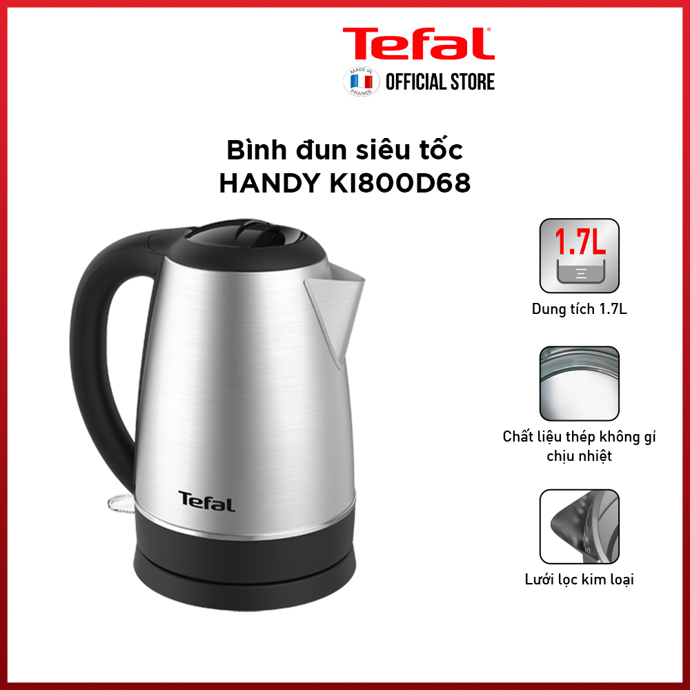 Bình đun siêu tốc 1.7L Tefal KI800D68 - 1800 W - Hàng chính hãng