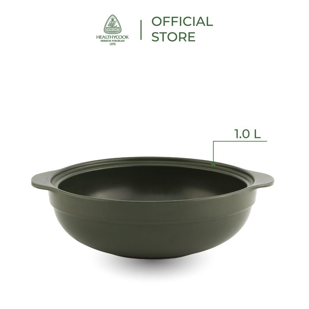 Nồi sứ dưỡng sinh Minh Long - Luna 1.0 L + nắp dùng cho bếp gas, bếp hồng ngoại, không dùng cho bếp từ