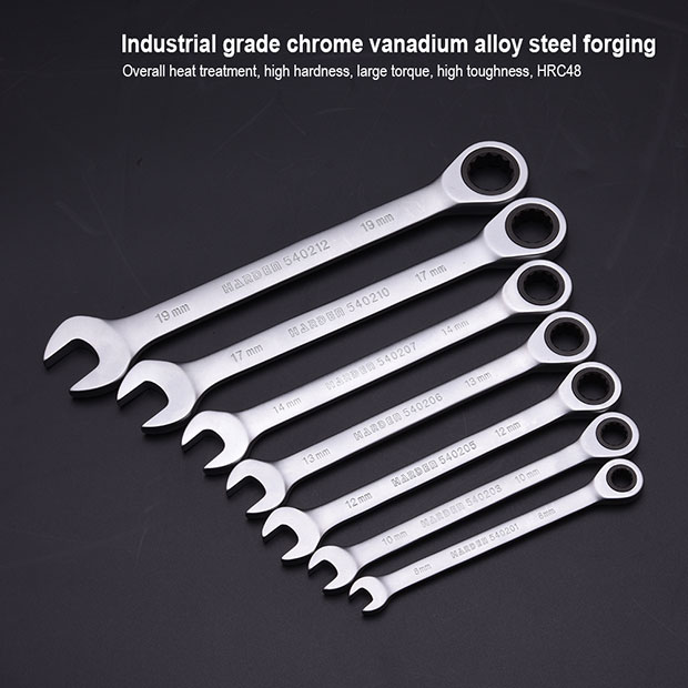 Bộ Vòng Miệng Tự Động Lắc Léo 7 Món Harden 541107. Hàng Chính Hãng. Được Rèn Từ Thép Chrome Vanadium,  Nhiệt Luyện Độ Cứng Cao HRC 49, Sản Phẩm Được Mạ Crom Để Chống Ăn Mòn