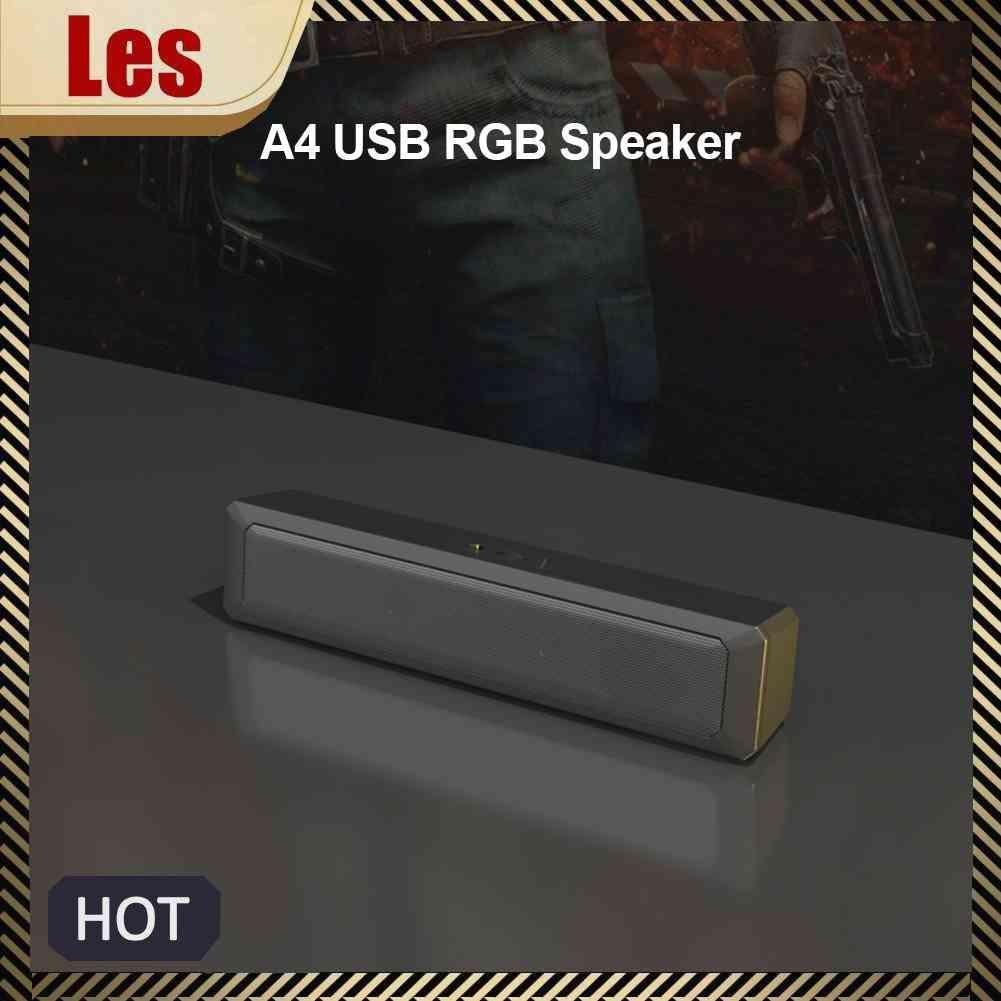 Loa Nghe Nhạc A4 6W RGB Cổng USB Có Dây Cho PC / TV